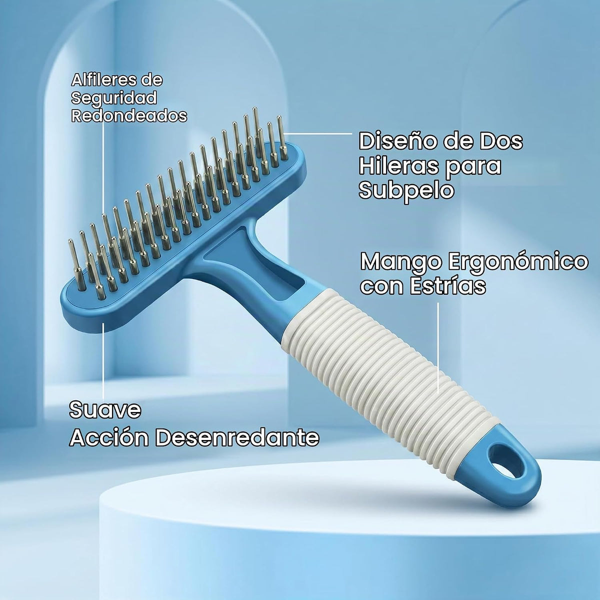 POODLIE Poodle - Rastrillo de aseo para perros | Herramienta de des...