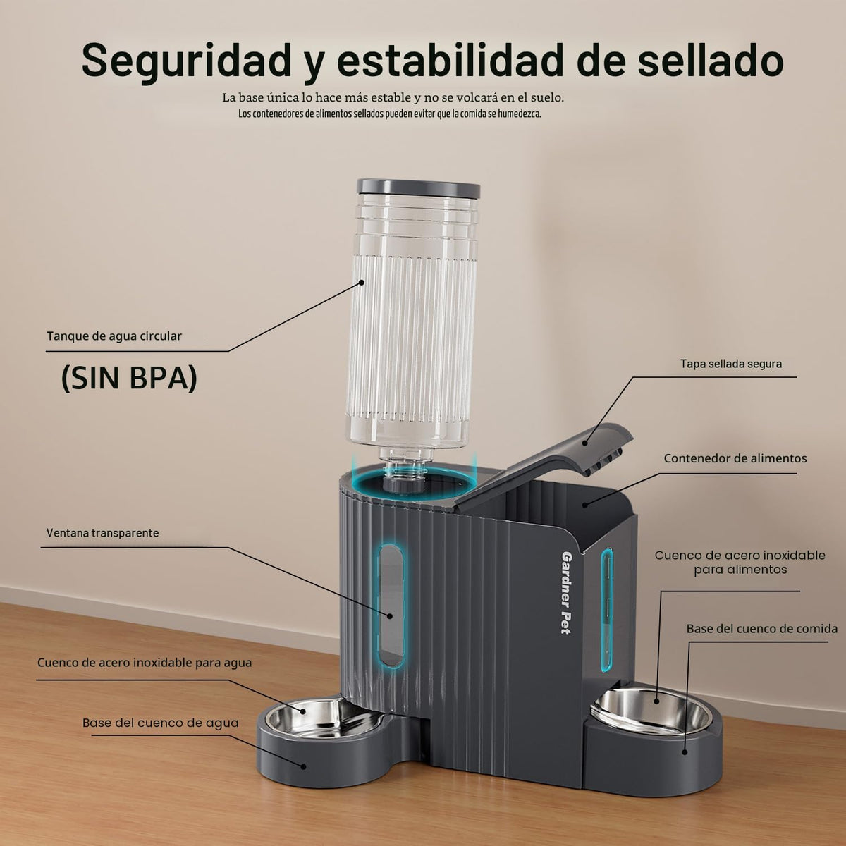 Gardner Pet Dispensador Automático por Gravedad de Comida para Gato...