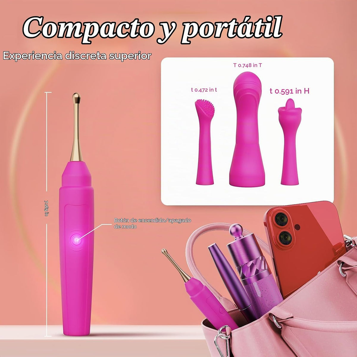 Juguetes sexuales y juegos para adultos, varita vibradora para punt...
