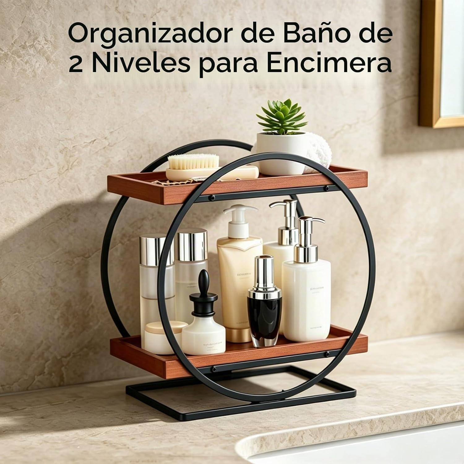 YIWANFW Organizador de mostrador de baño de 2 niveles, organizador...