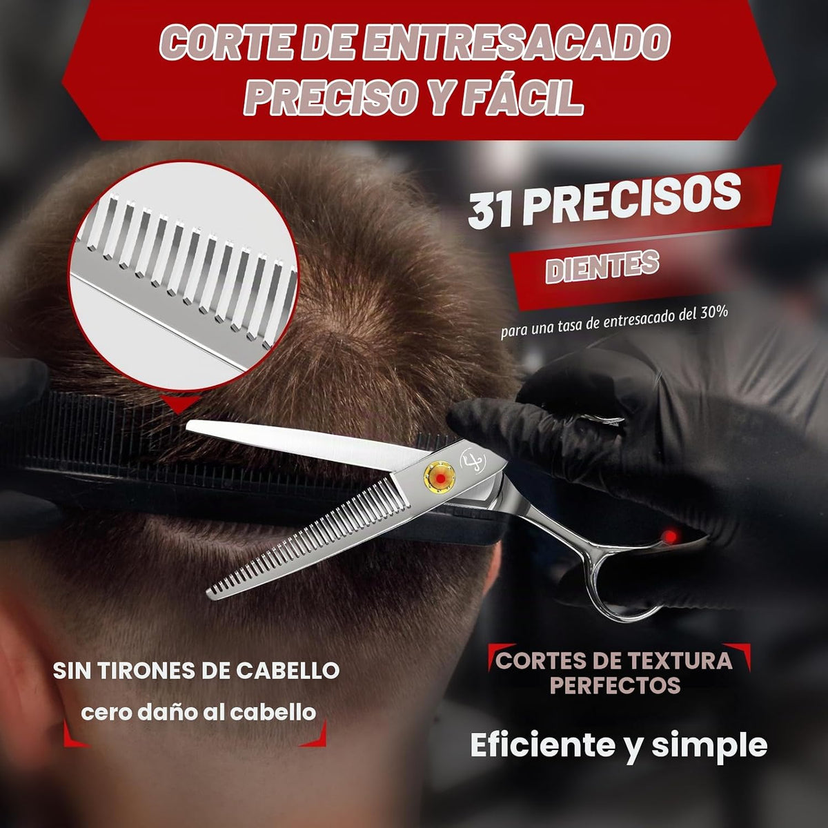 Kit de Tijeras Profesionales de Peluquería para Entresacar - Tijera...