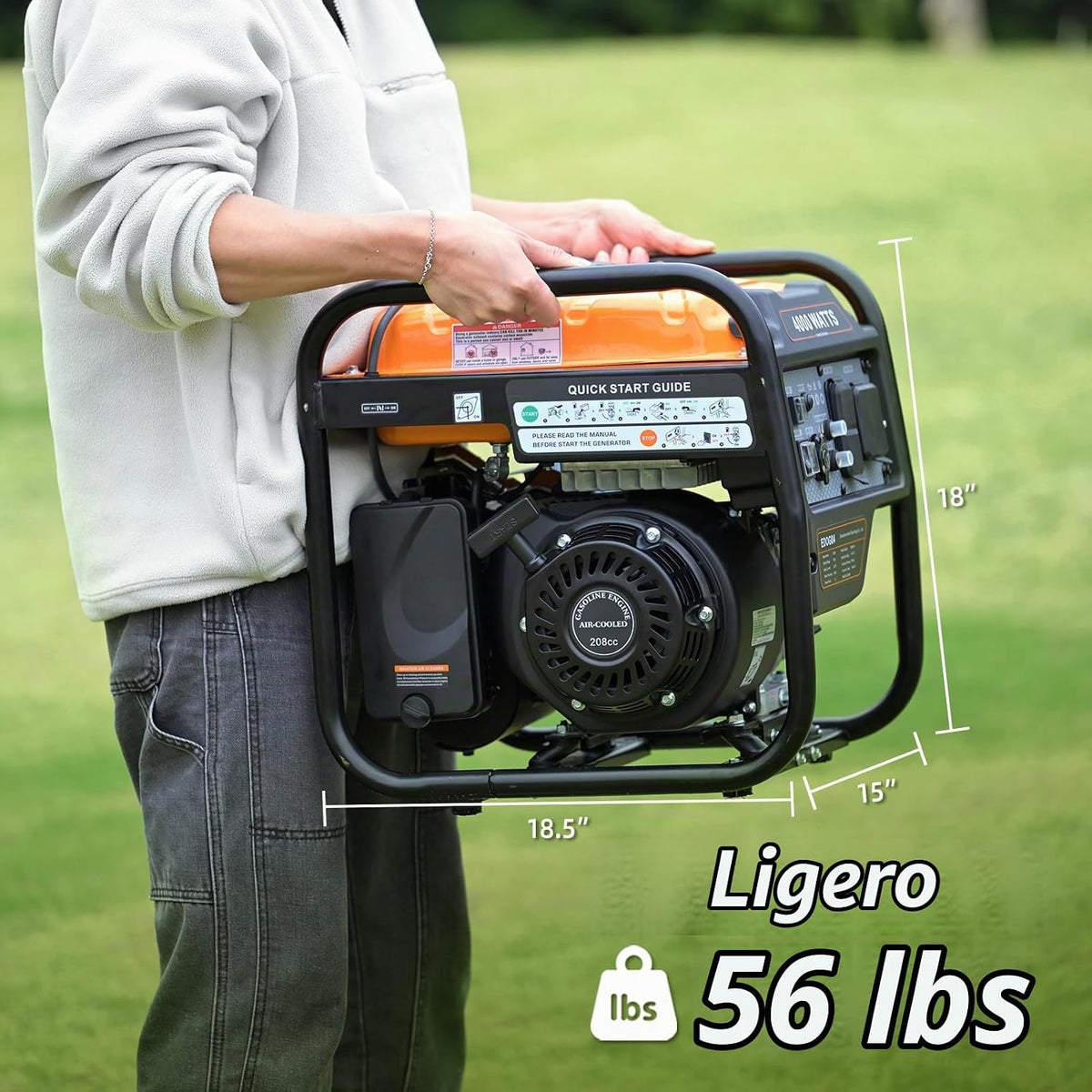 Oxseryn Power Equipment - Generador inversor de 4400 vatios a gas,...
