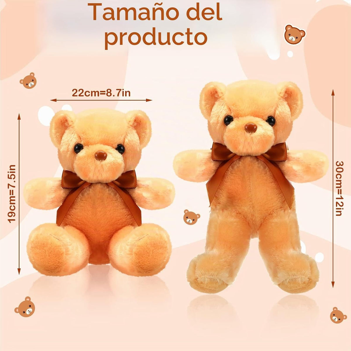 Skylety - 10 piezas de osos de peluche, paquete de animales de pelu...