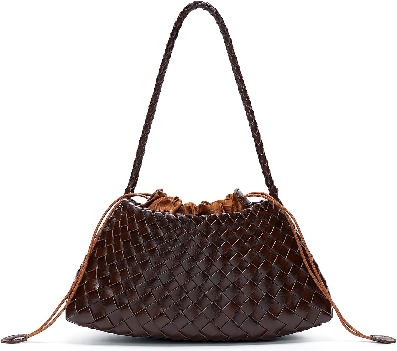 Bolso pequeño tejido para mujer, bolso de hombro de piel vegana, bo...