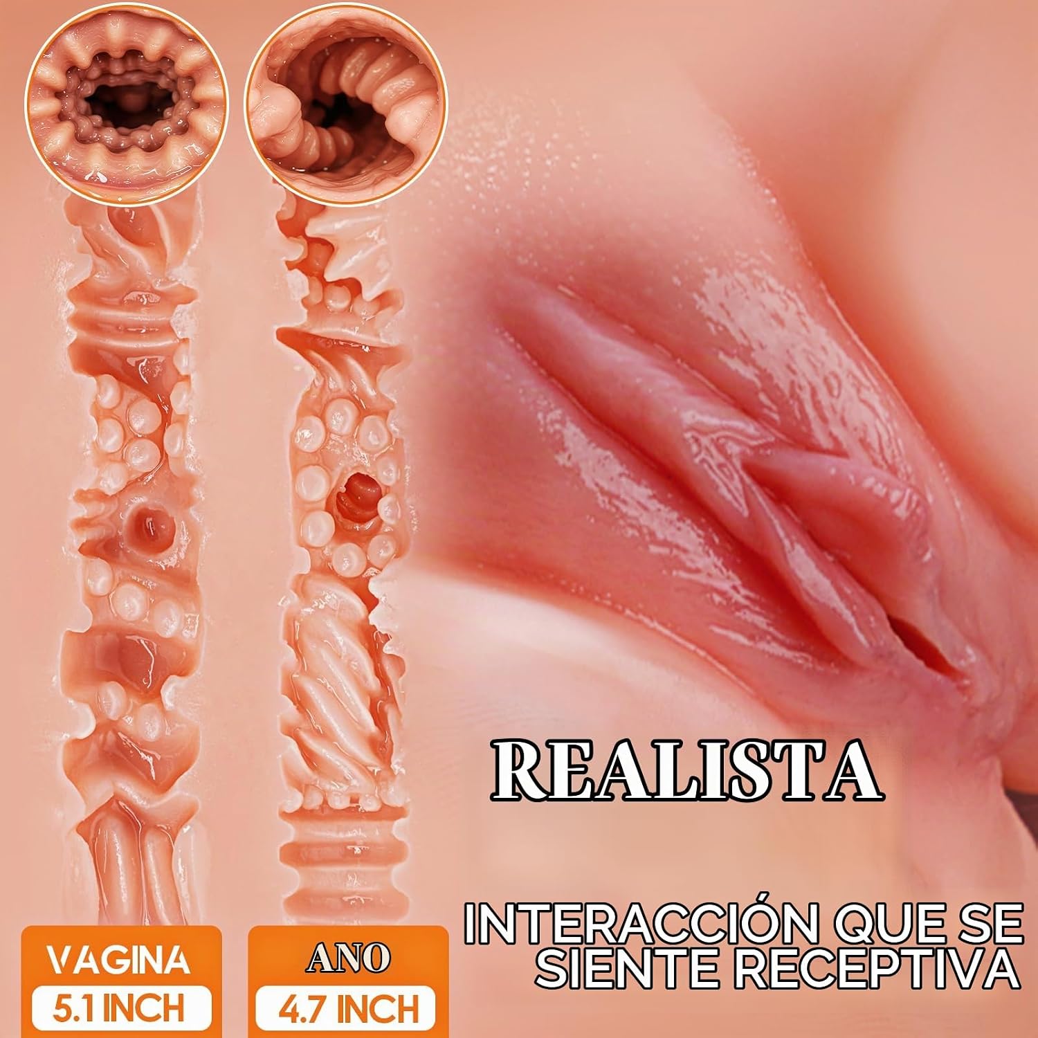 BIG SHOCKED Torso de Muñeca Sexual Masculina, Juguete Sexual con Pe...