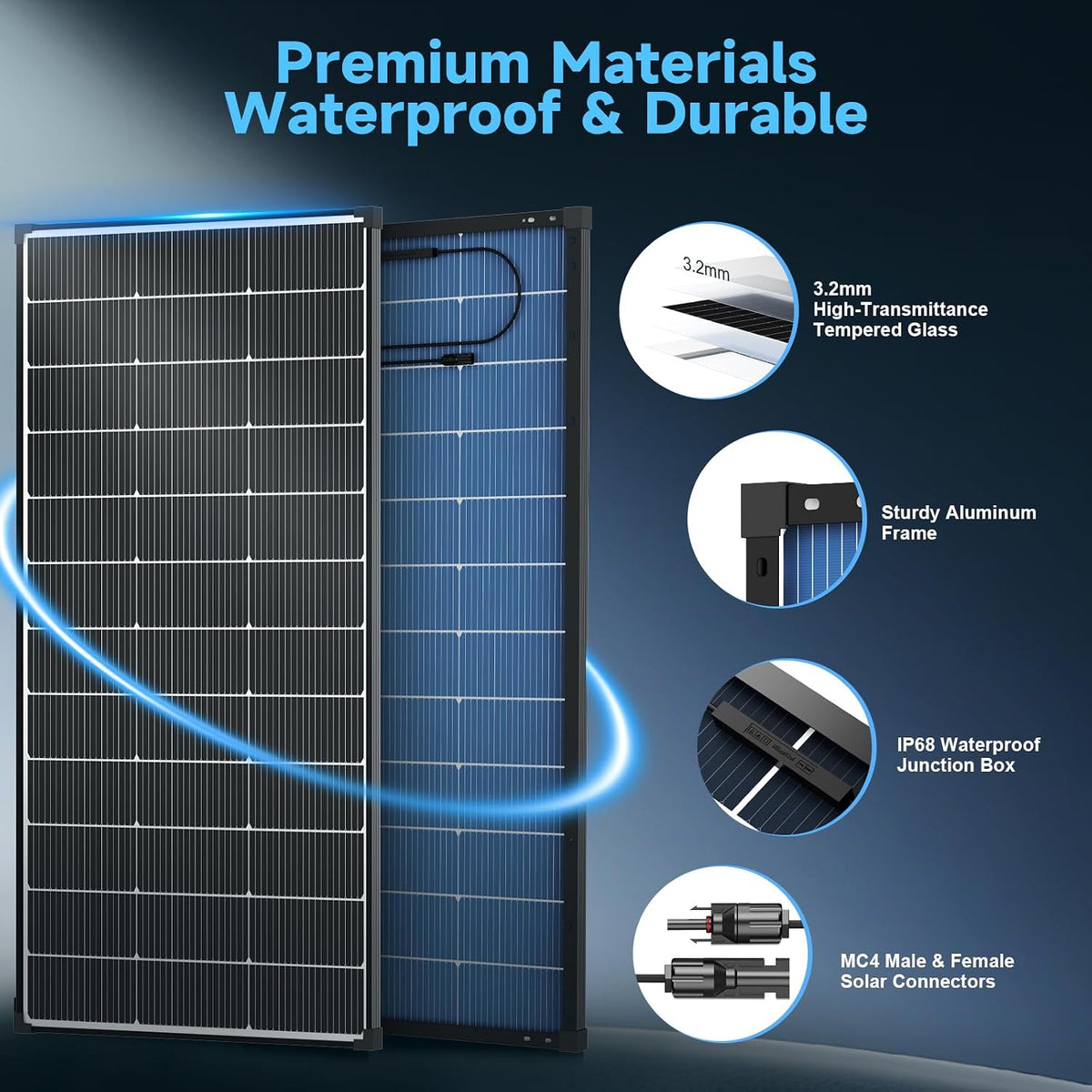 Panel Solar Bifacial 200W 25% Alta Eficiencia N\u2011Tipo 18BB Sold...