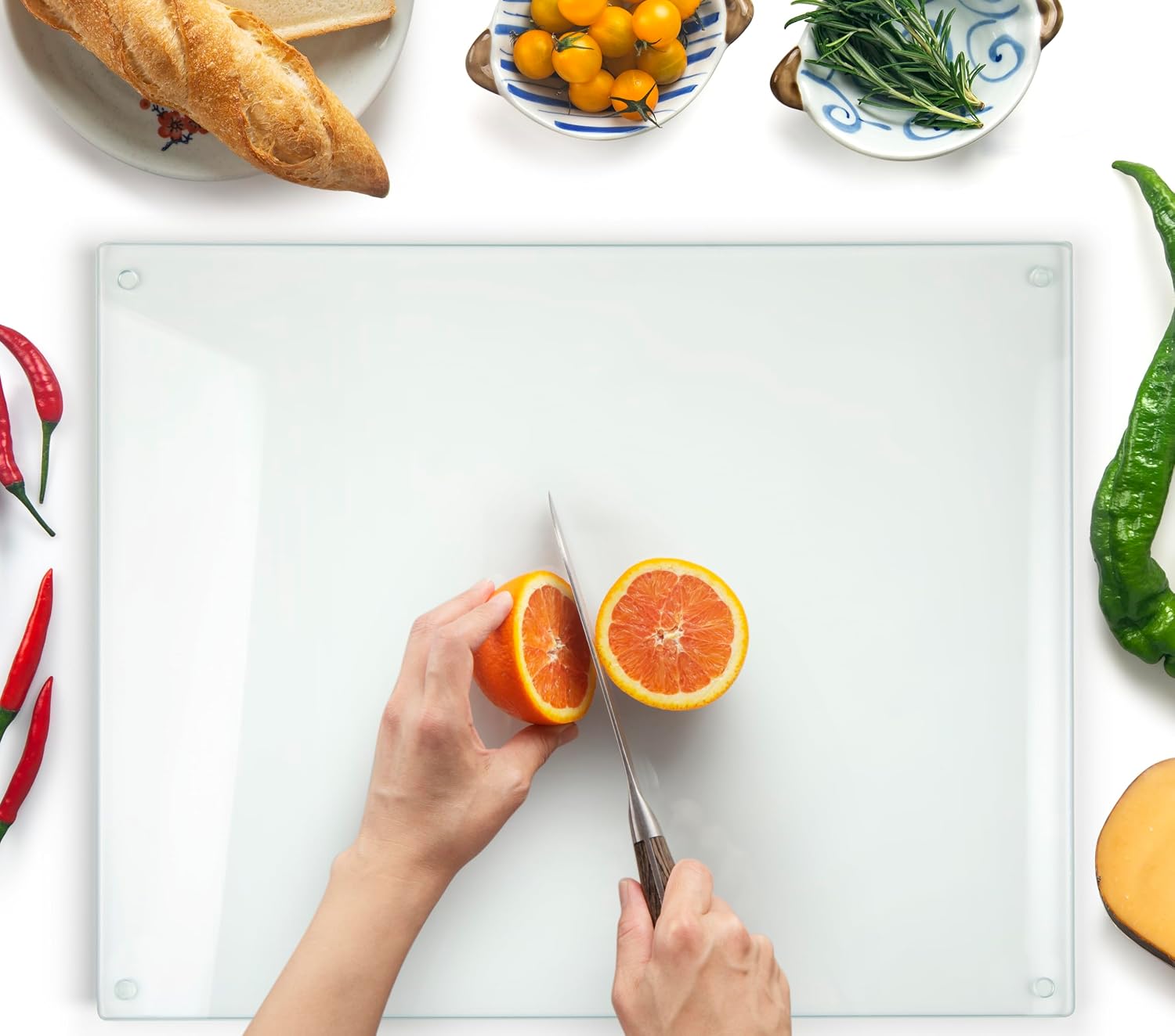 Tabla de cortar de vidrio Kitchenville de 20"x16": Protecto...