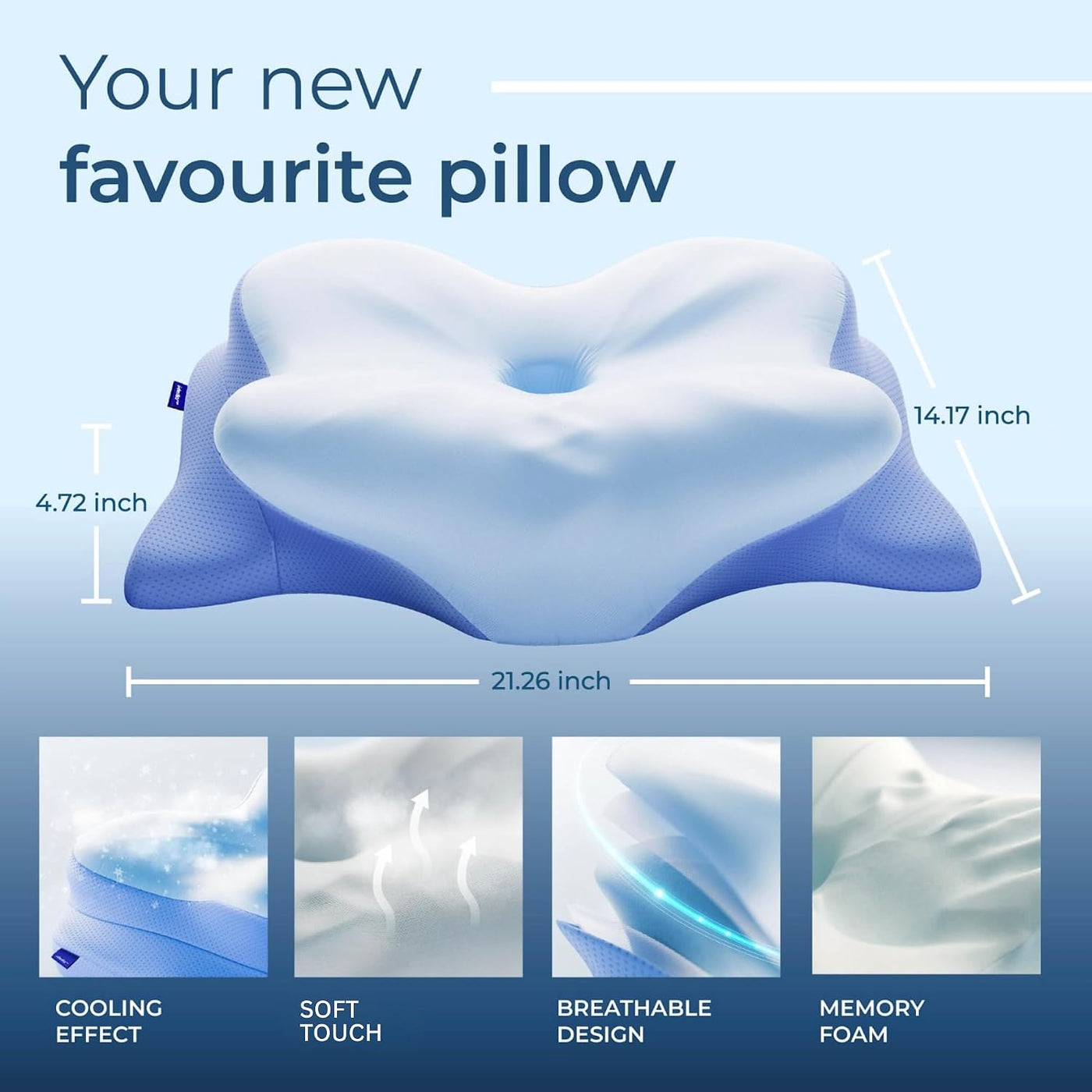 Derila Ergo Almohada Cervical de Cuello para Dormir Almohada de Con...