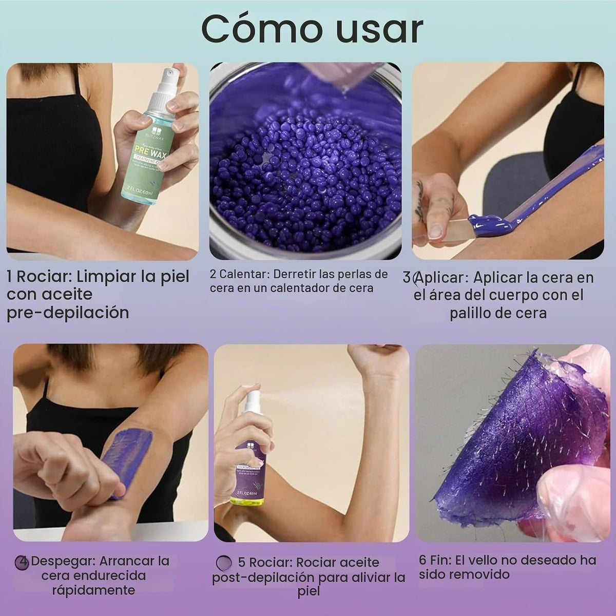 BLITZWAX Kit de depilación brasileña y bikini para mujer, calentado...