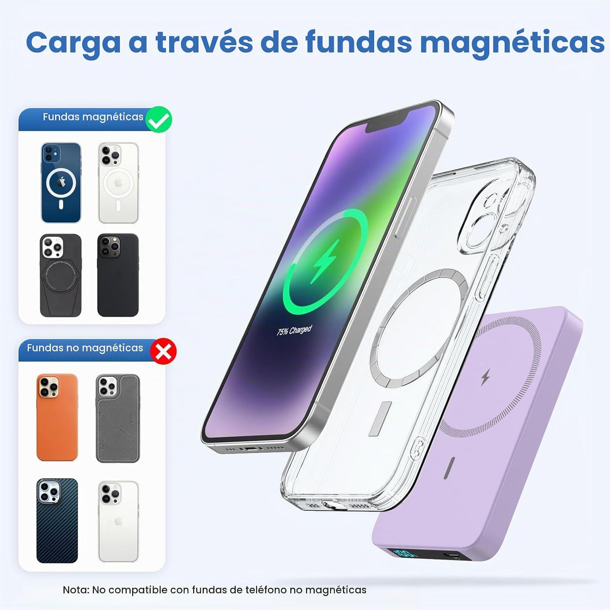 Cargador portátil magnético de 10800 mAh para batería Magsafe, banc...