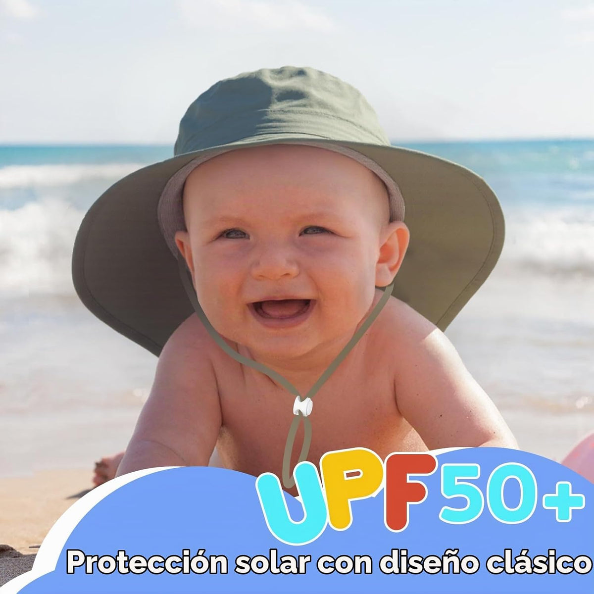 HONGTEYA Sombrero de sol para bebé, sombrero de verano ajustable co...