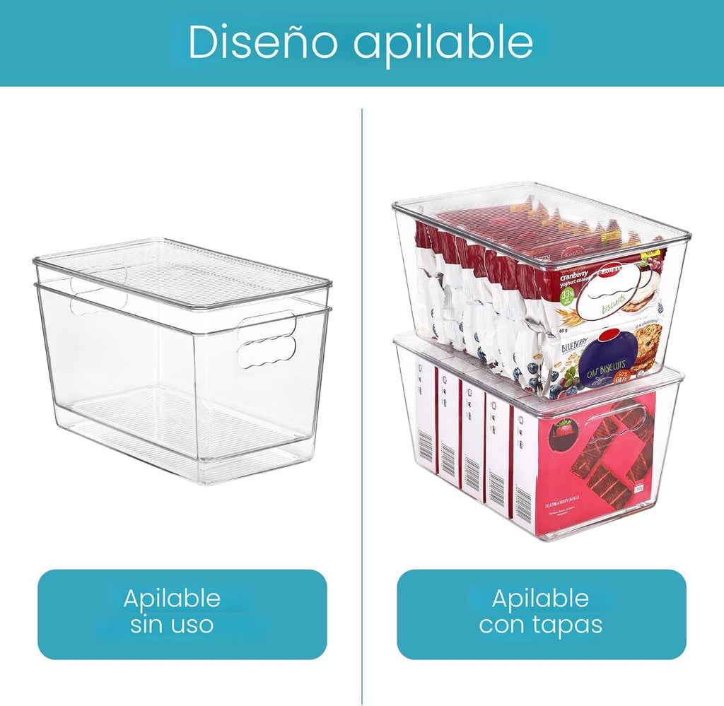 Vtopmart - 6 unidades de contenedores de almacenamiento apilables t...