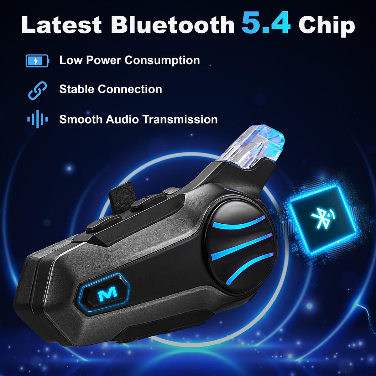 RideHaven Auriculares Bluetooth para casco de motocicleta, sistema...