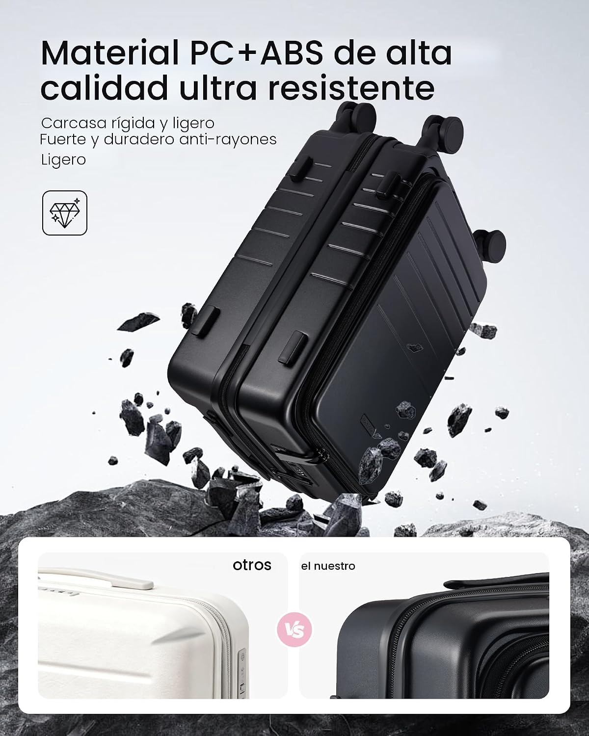 LOVEVOOK Equipaje de mano, Beige claro, Elegante y funcional