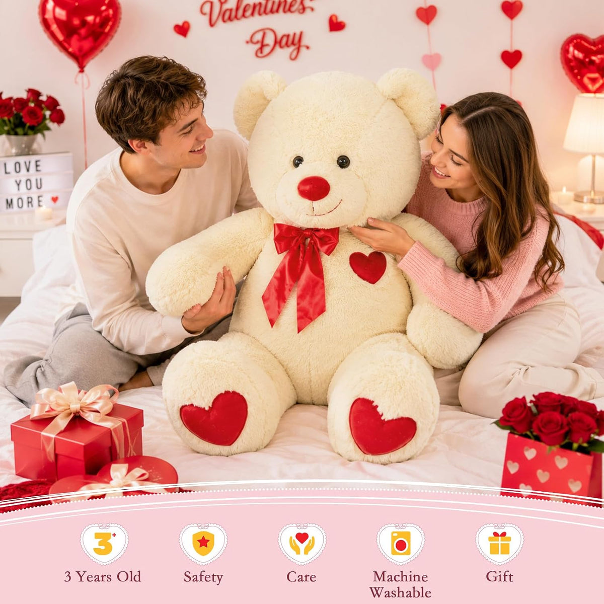 Tezituor Oso de peluche, lindo juguete de peluche de oso, regalos d...