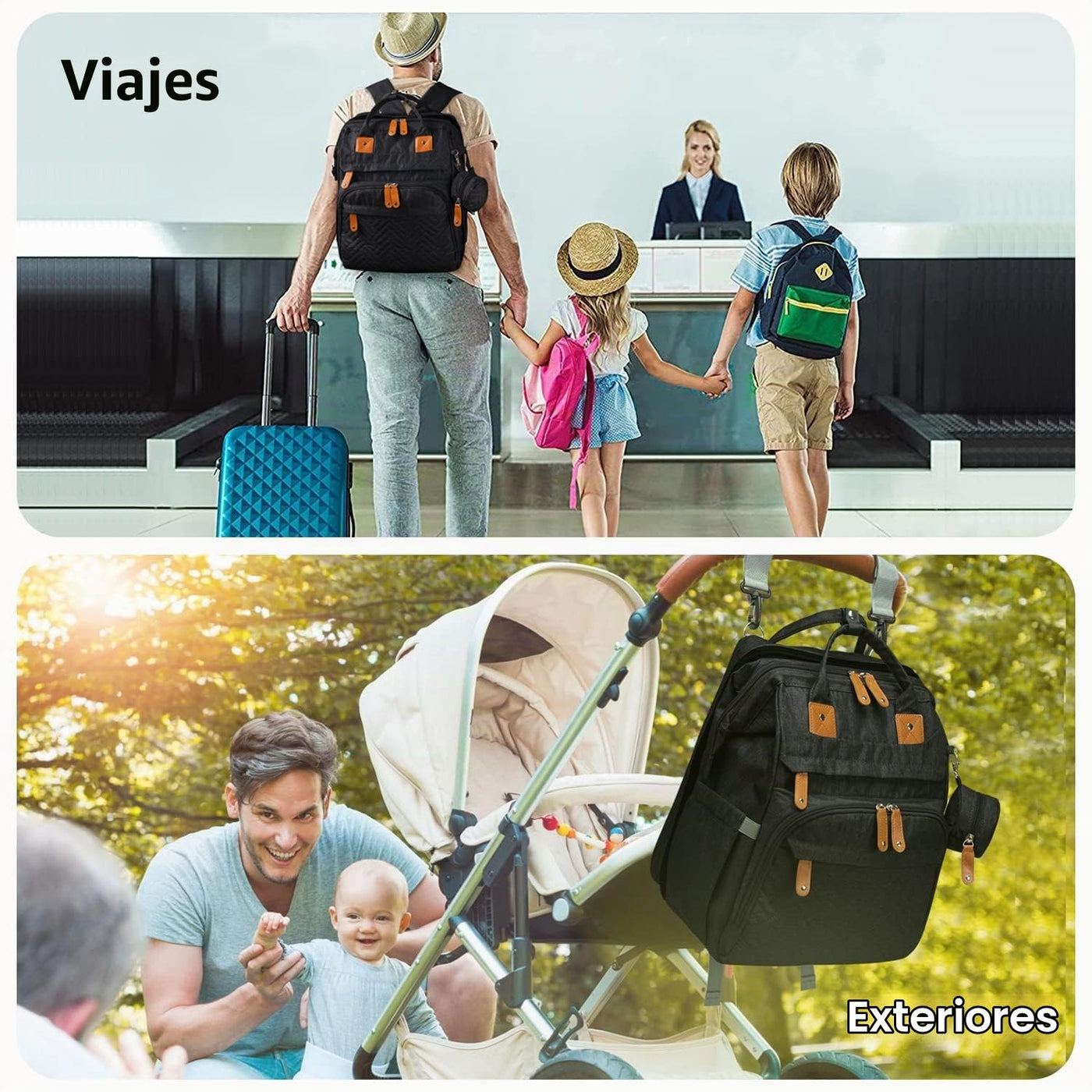 KABAQOO Mochila para Pañales con Estación de Cambio Desmontable, Bo...