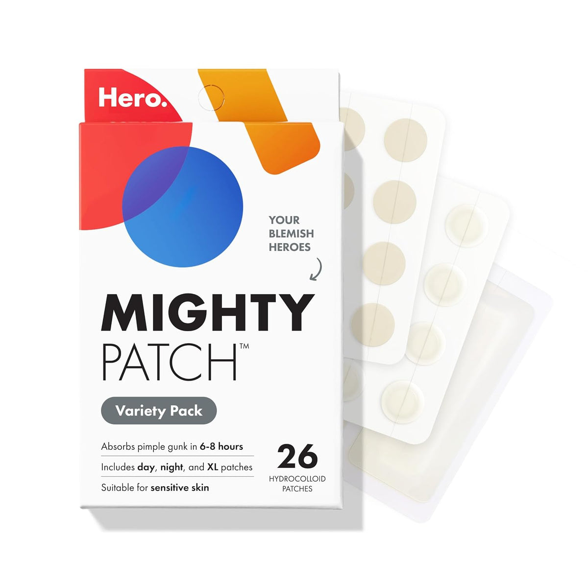 Mighty Patch Hero Cosmetics Paquete variado de parches para espinil...