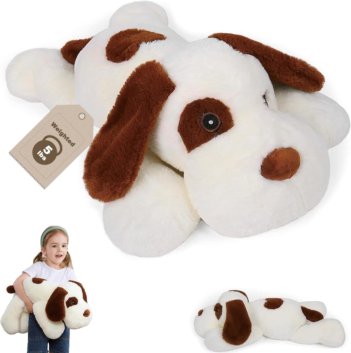 JellyMallow Animales de peluche con peso para perros de 5 libras y...