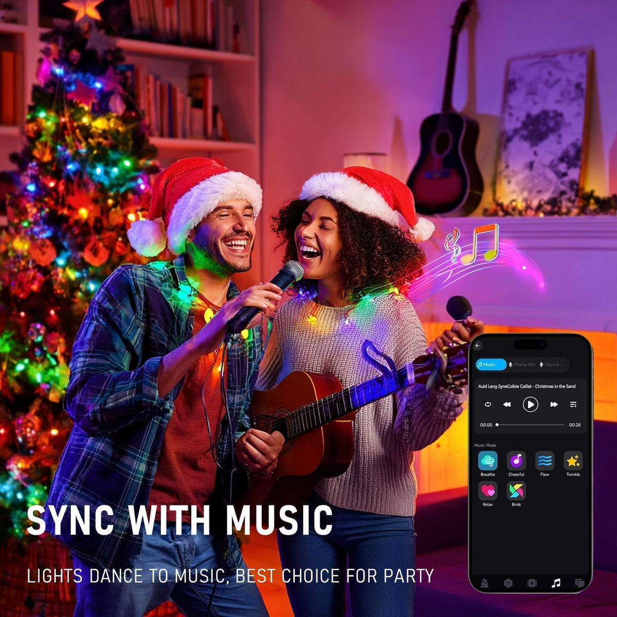 TW SHINE - Luces inteligentes de Navidad, 100 luces LED de 33 pies...