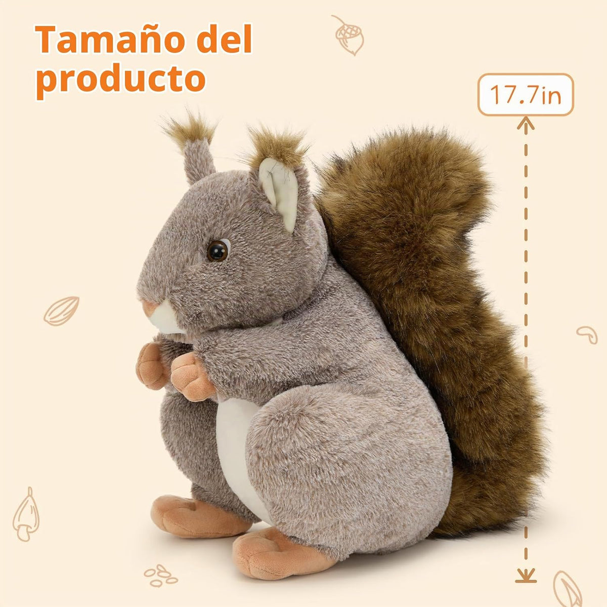 MaoGoLan Ardilla gigante de peluche, 17.7 pulgadas, realista, ardil...