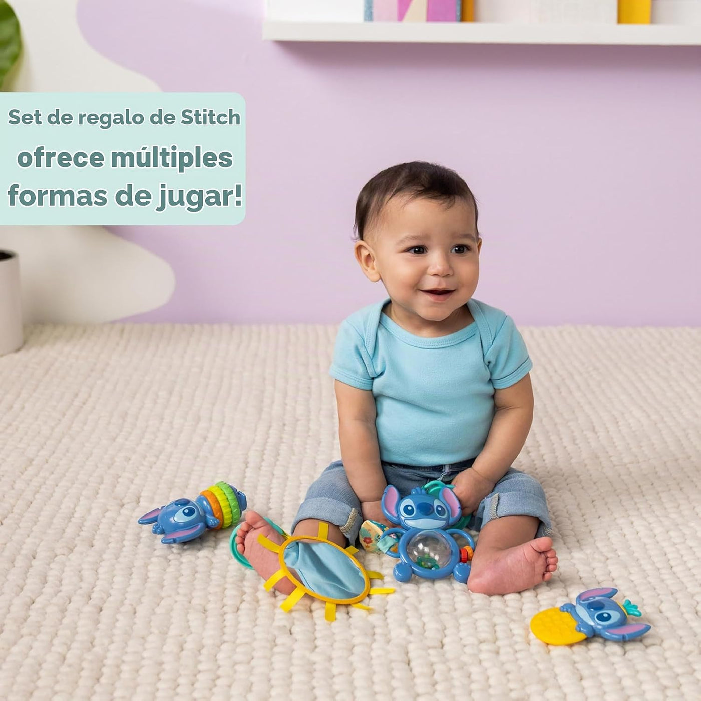 Bright Starts Disney Baby Stitch Tropical Treasures - Juego de rega...