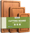 Juego de 3 tablas de cortar de bambú carbonizado profundo para coci...