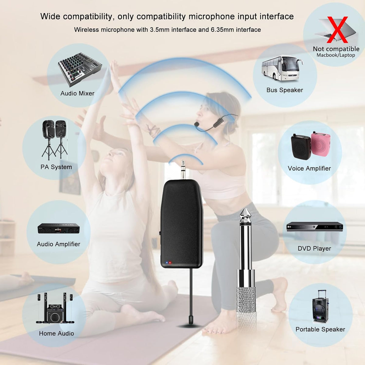 Sistema de micrófono con auriculares inalámbricos profesional: micr...