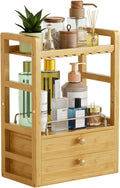 AmazerBath Organizador de encimera de baño de bambú, organizador de...