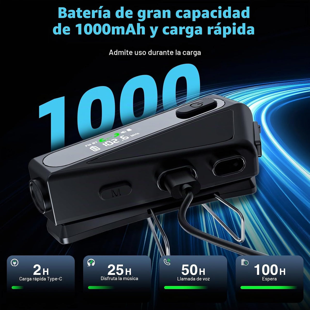 ATWHTE Auriculares Bluetooth para casco de motocicleta, altavoces d...