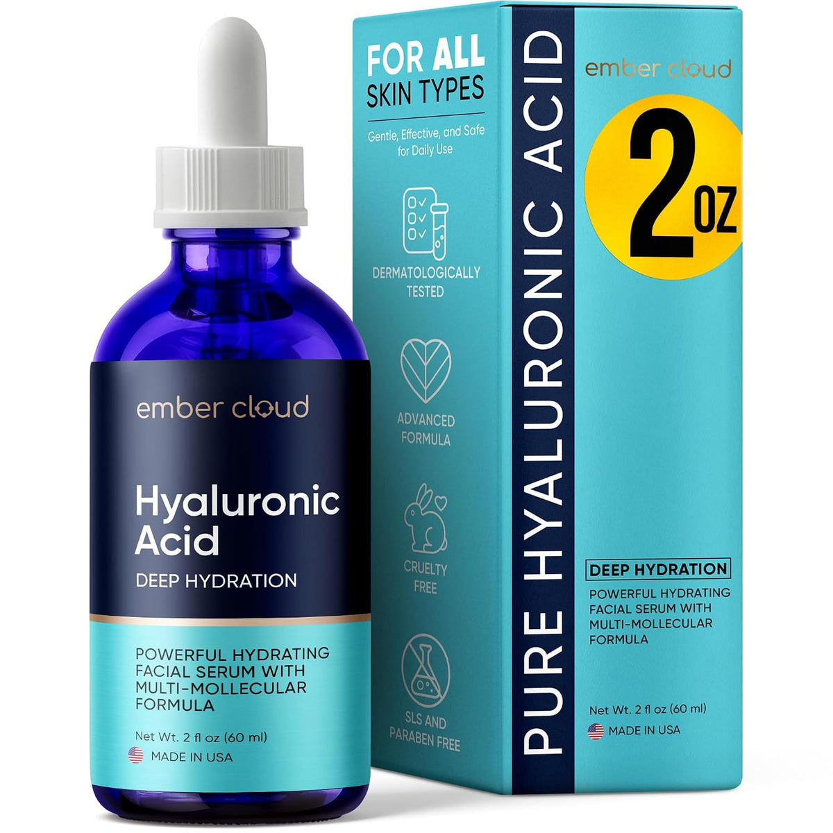 Ember Cloud Suero de ácido hialurónico para cara, cuello y labios d...
