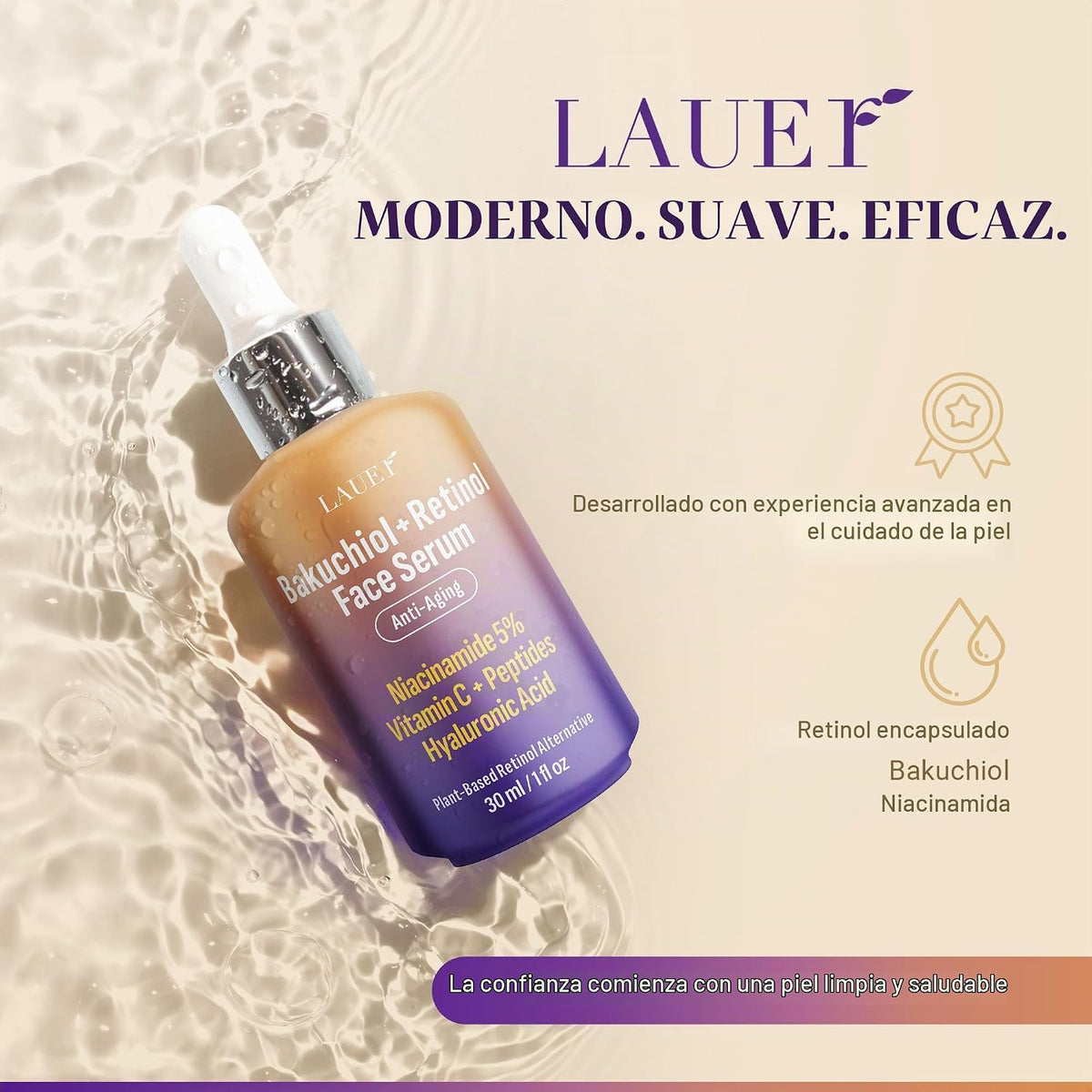 Bakuchiol - Suero de retinol para cara con vitamina C ácido hialuró...