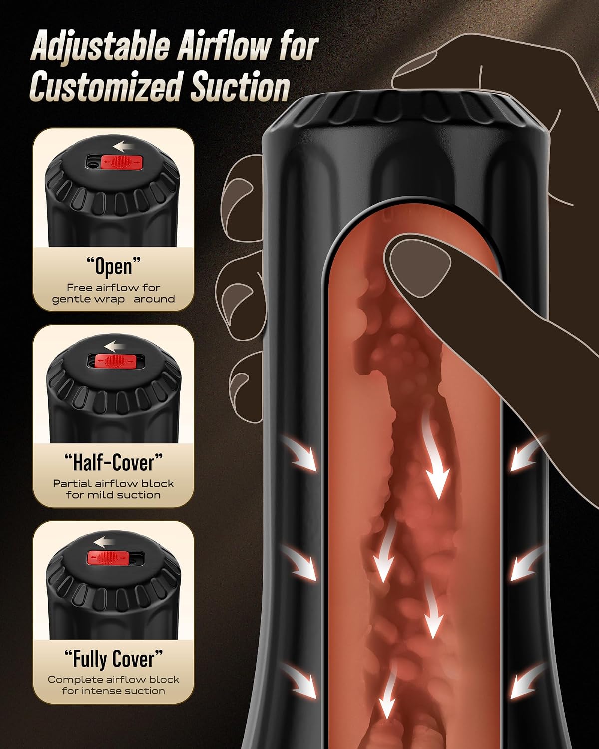 EINSEO Sex Toys - Masturbador masculino con mangas duales, bolsillo...