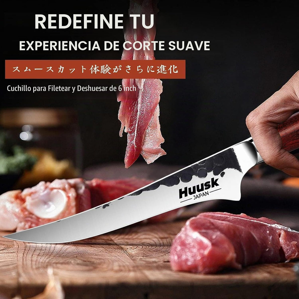 Huusk - Cuchillo para deshuesar, forjado a mano, cuchillo de filete...