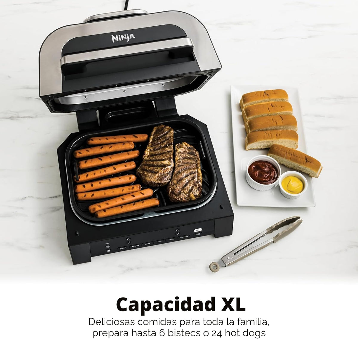 Parrilla de interior Ninja DG551 Foodi Smart XL 6 en 1 con freír al...