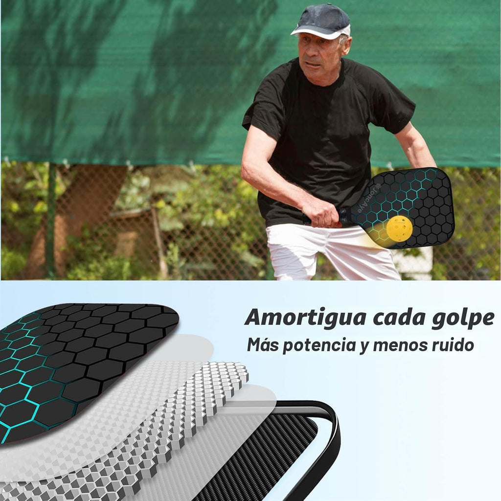JoncAye Juego de 4 o 2 paletas de Pickleball, raquetas de fibra de...