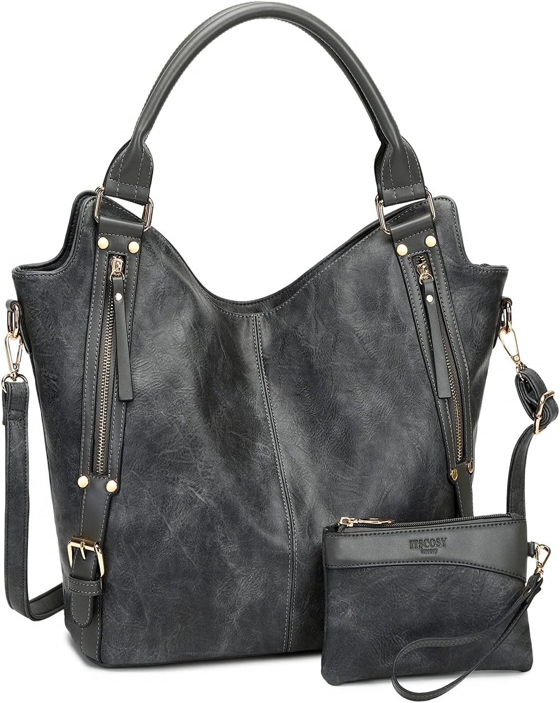 Bolso tote para mujer, carteras de cuero PU, bolsos de hombro hobo...