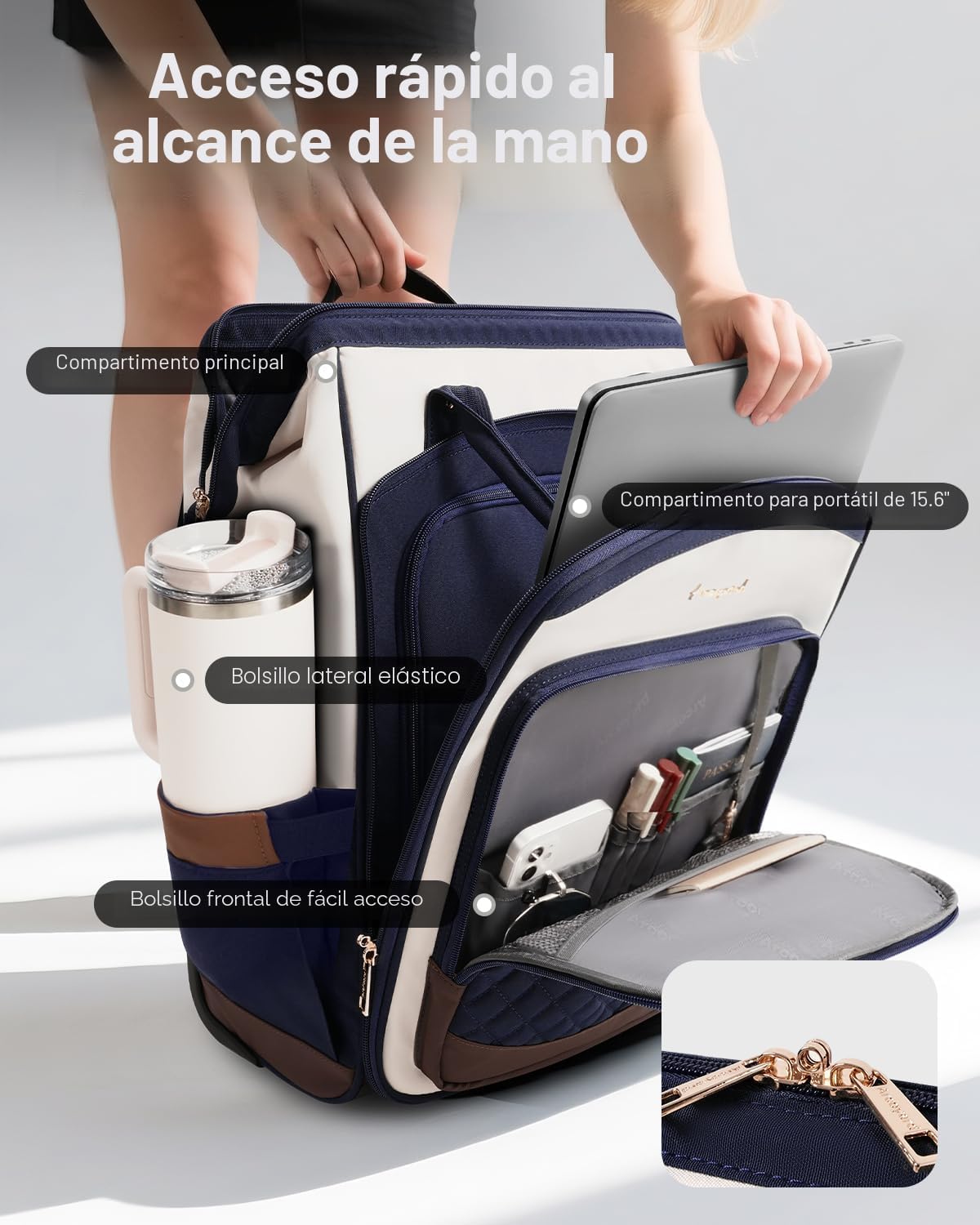 Arcoyard Mochila con ruedas para mujer, mochila de viaje de 16 pulg...