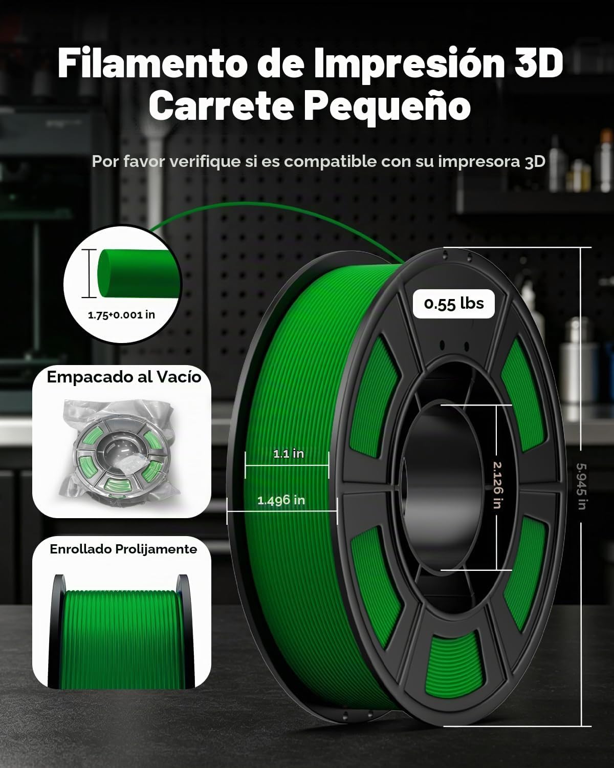 UJOY3D Paquete de 8 hilos Hyper PLA+ para impresora 3D, filamento m...