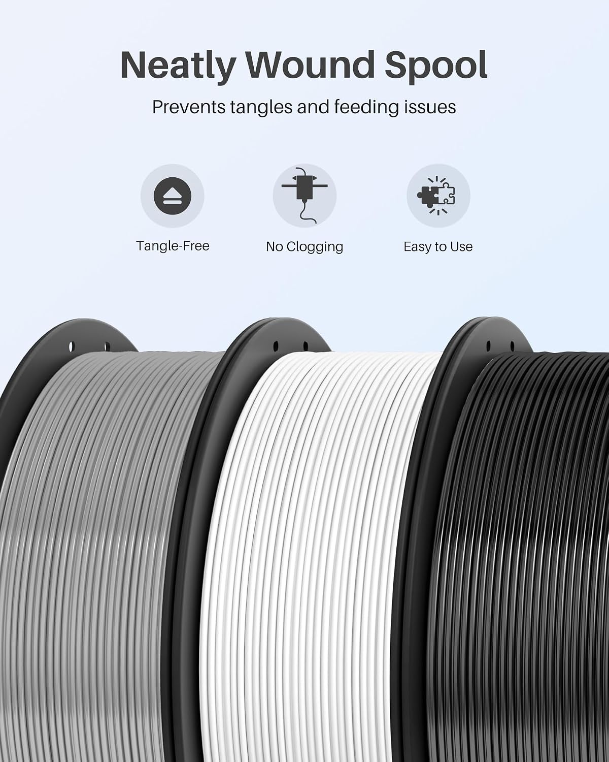 ELEGOO PLA+ Filamento para impresora 3D de 0.07 in, color beige, 2....