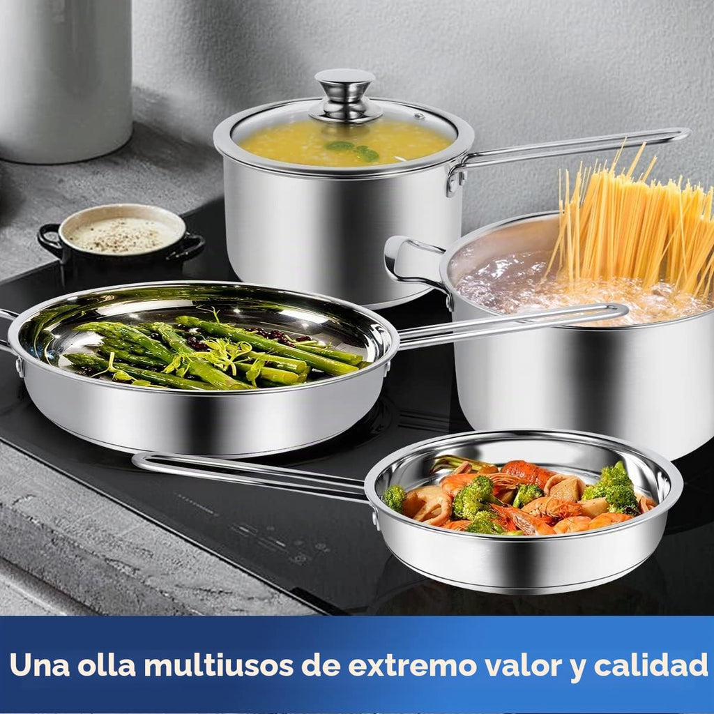 Aufranc Juego de ollas y sartenes de 10 piezas, juego de utensilios...