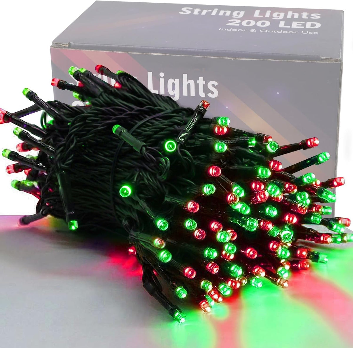 HOME LIGHTING Miniluces decorativas de Navidad de 66 pies, 200 luce...