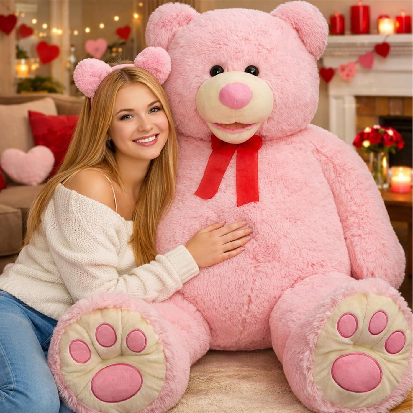 HollyHOME Oso de Peluche Gigante de 5 Pies, Animal de Peluche Enorm...