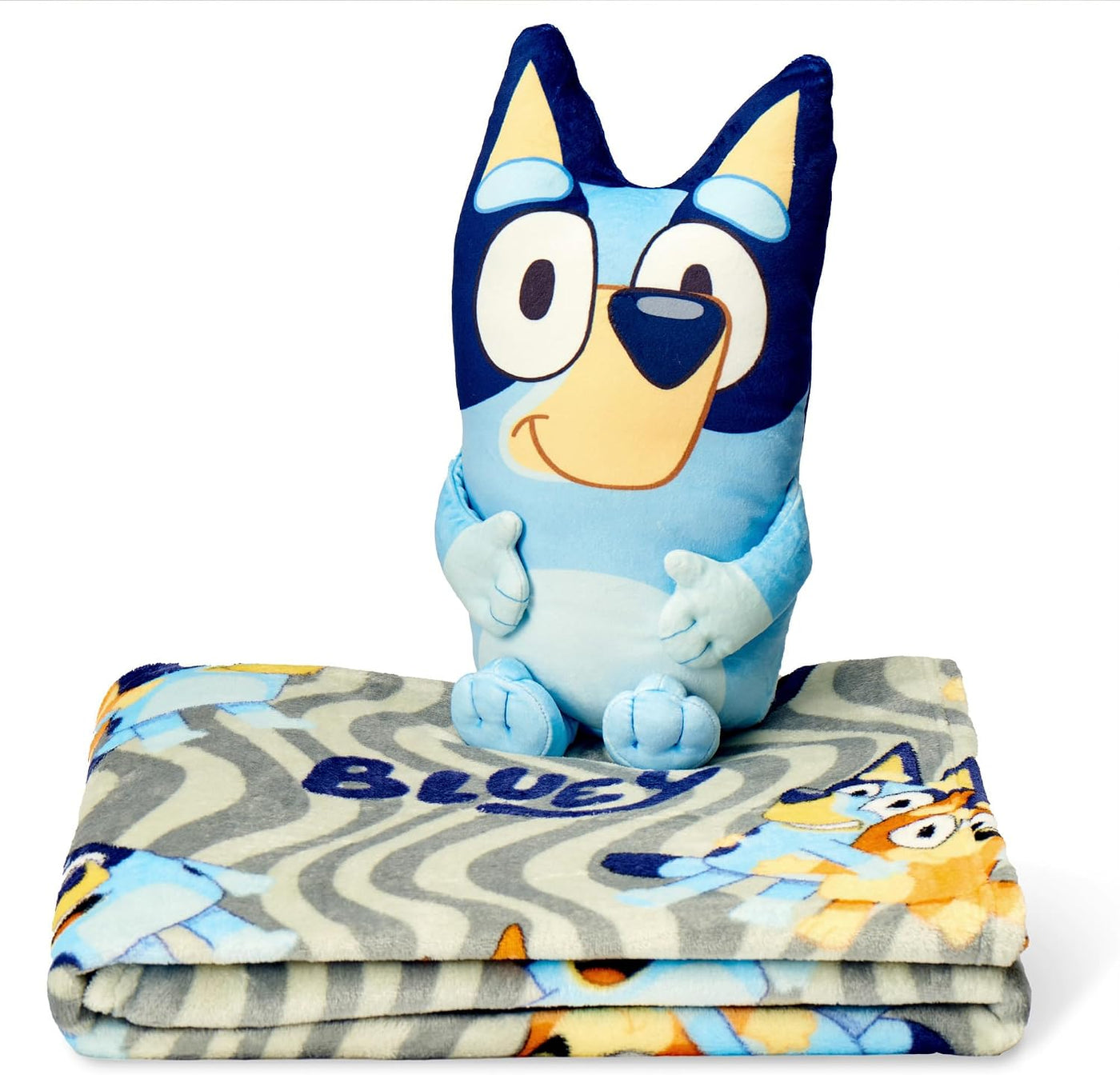 Bluey - Juego de manta y almohada abrazable de felpa, manta de tact...