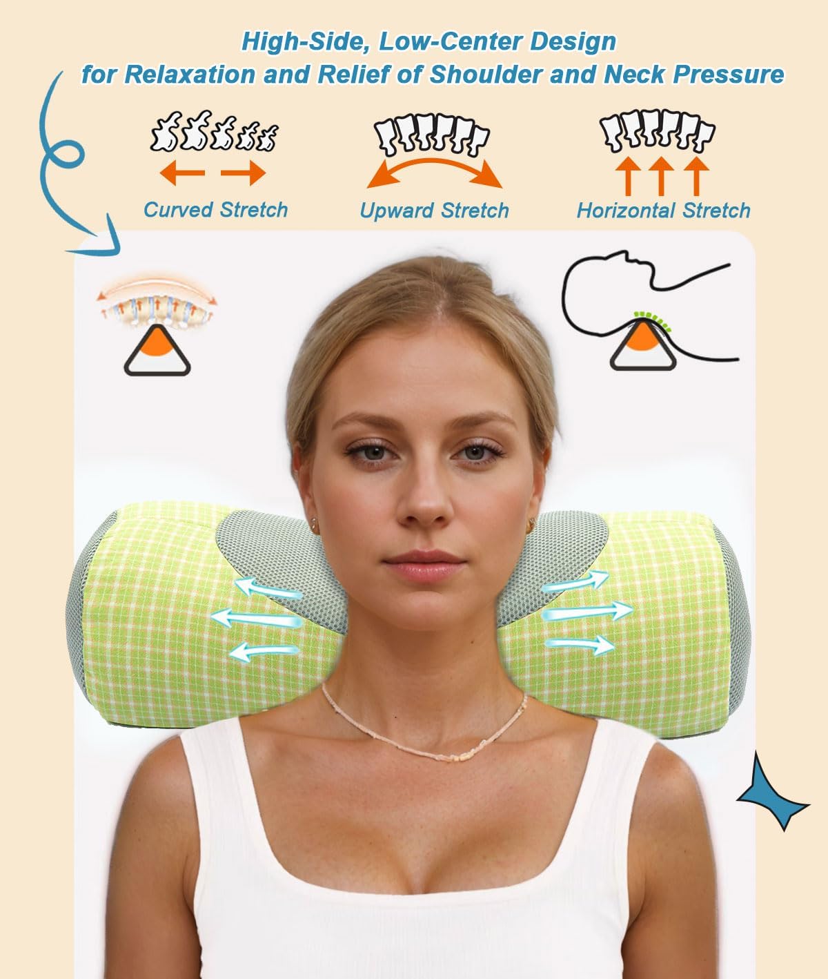 EDMILE Almohada cervical de trigo sarraceno para dormir, almohada l...