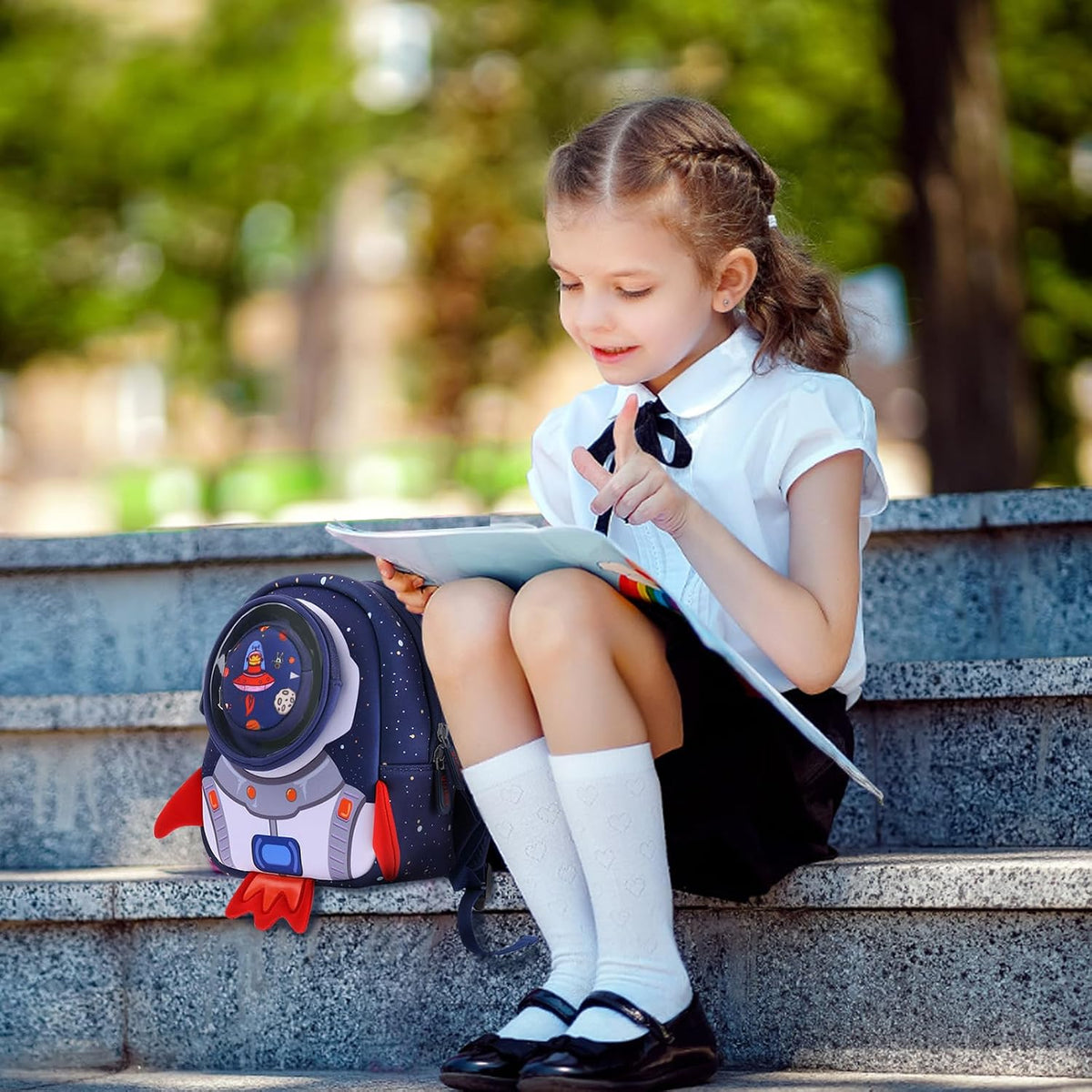yisibo Mochila Rocket para niños pequeños con correa de arnés de se...