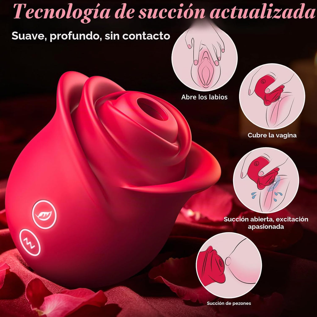 Vibrador de succión de juguete sexual de rosas, juguetes para adult...
