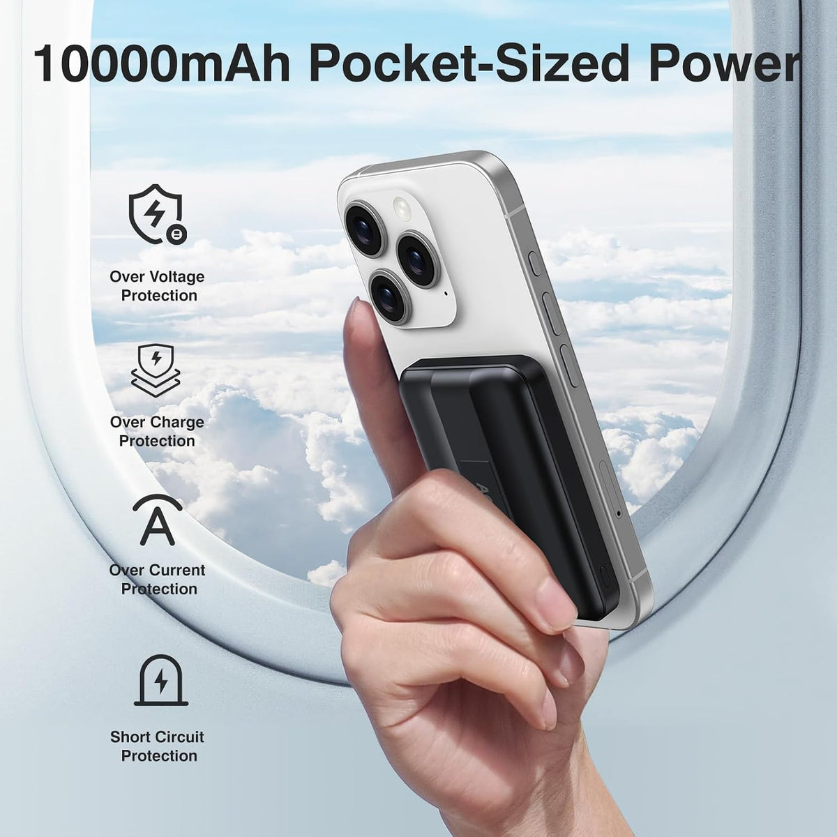 AOGUERBE - Cargador portátil MagSafe, cargador magnético de 10000 m...