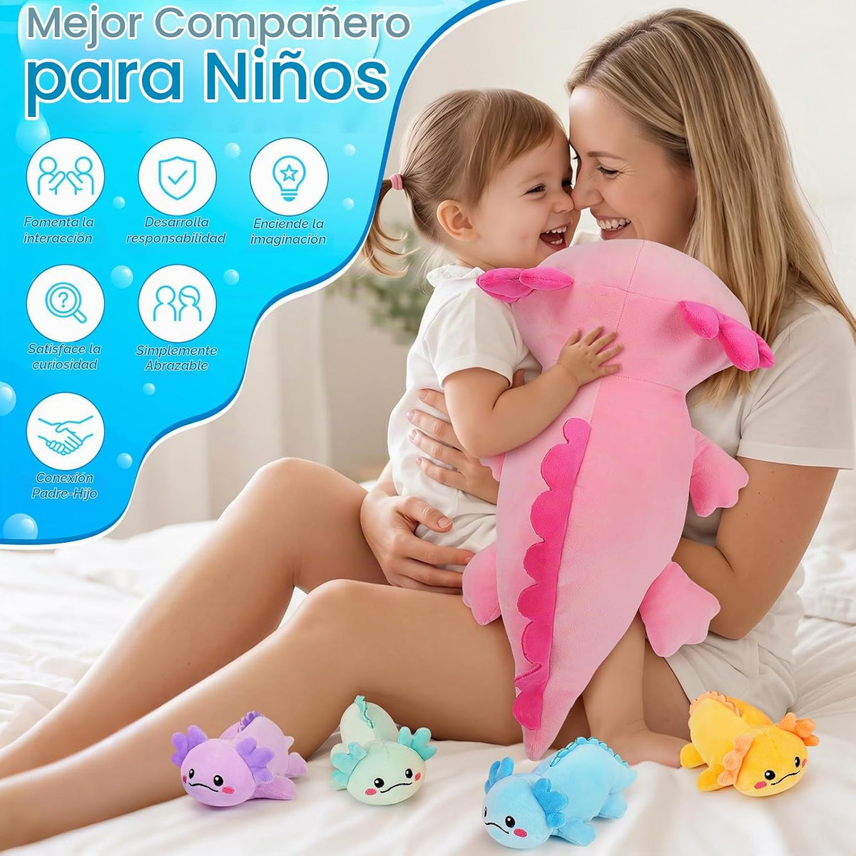 5 piezas de animales de peluche de ajolote familiar de ajolotl de 1...