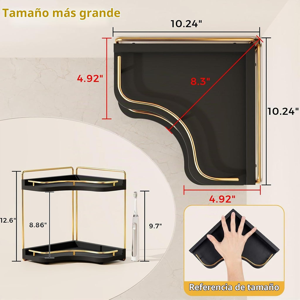 Aollewoiti Organizador de mostrador de baño de esquina de 2 niveles...