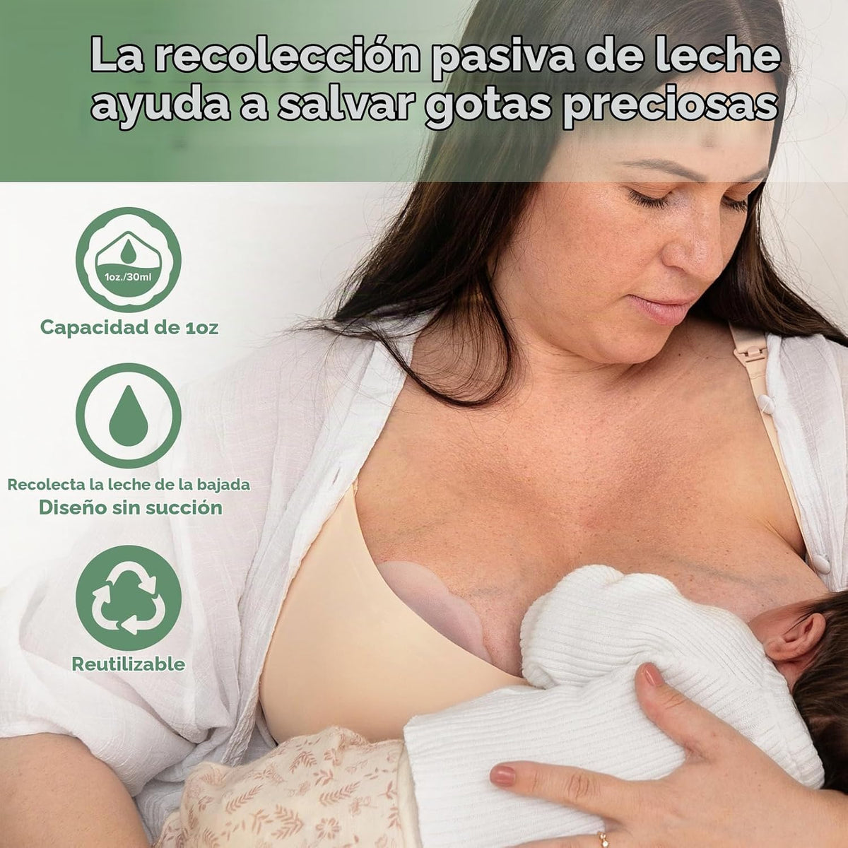 haakaa Recolector de leche materna de silicona suave en forma de pé...